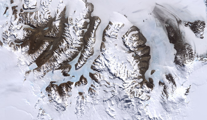 Satellite image of the McMurdo Dry Valleys (NASA)