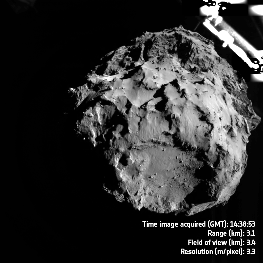 Descending to the surface of the comet (ESA)