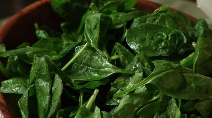 Spinach, iron, and fiber