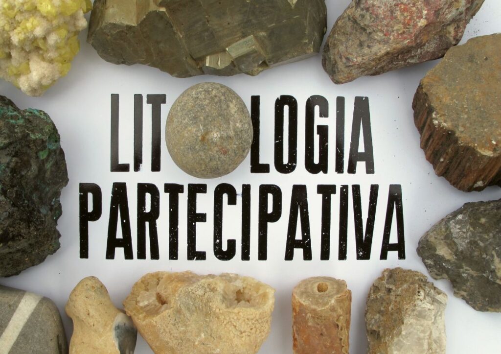 The banner for the Litologia Partecipativa (participatory lithology) project. Graphic design TattiStampa