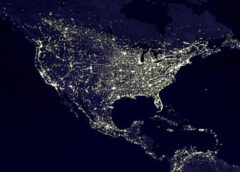 The Globe at Night project invites citizen scientists to record light pollution in their own community. (Credit: DMSP/NASA)