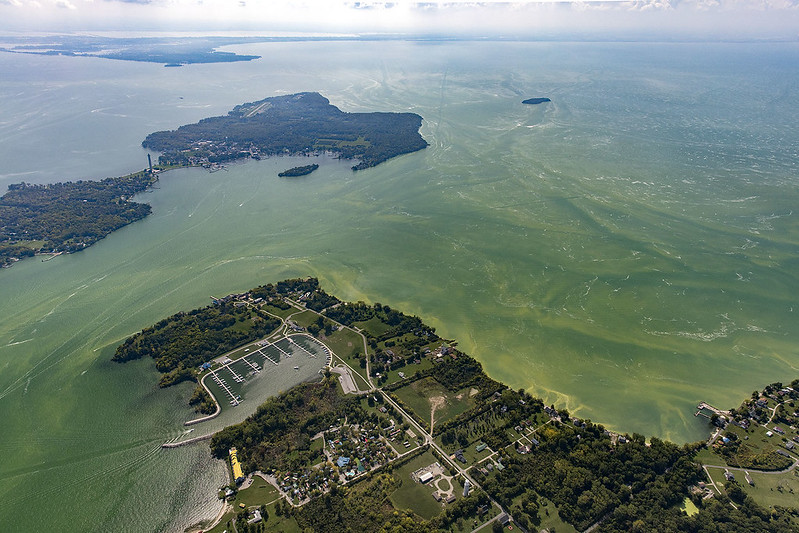 Harmful algal blooms in Lake Erie (Photo Credit: Aerial Associates Photography, Inc. by Zachary Haslick)