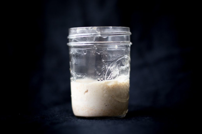 Image of a sourdough starter in a jar