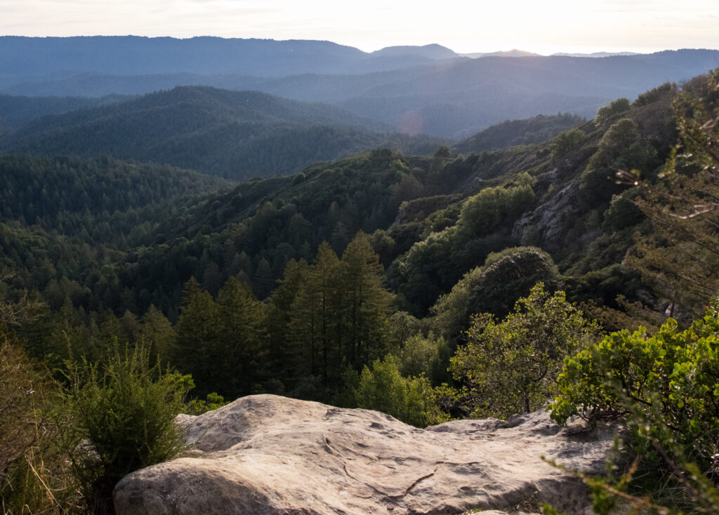 From Castle Rock State Park, looking out over the Santa Cruz mountains towards the Pacific. (Photo by 