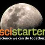 Scistarter logo in front of a photo of the moon.