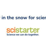 SciStarter Logo showing people out in the snow. In the center it reads "Play in the snow for science!"